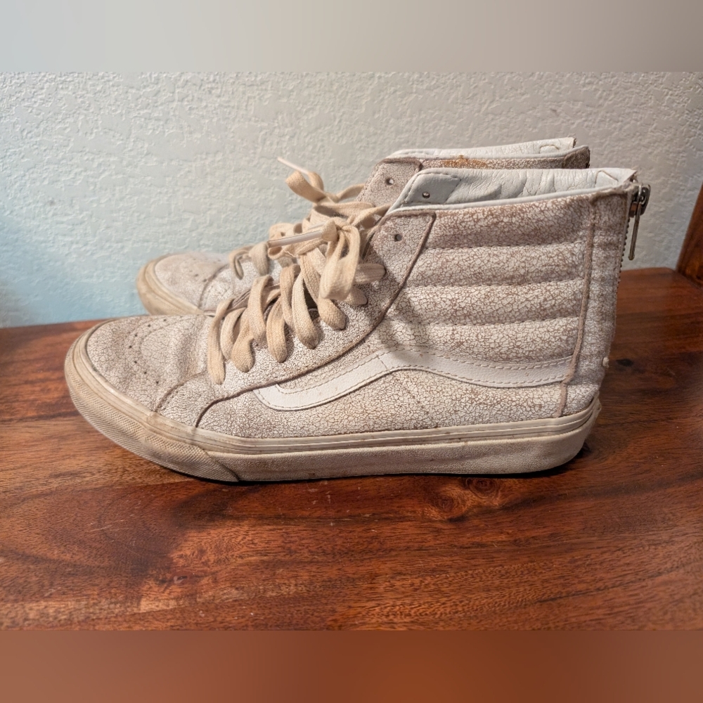 Vans SK8 Hi High-Top Textured Sneakers White Crackle Madewell